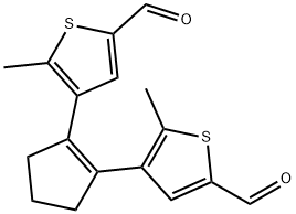4,4'-(cyclopent-1-ene-1,2-diyl)bis(5-methylthiophene-2-carbaldehyde) 구조식 이미지