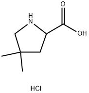 4,4-dimethylpyrrolidine-2-carboxylic acid hydrochloride Structure