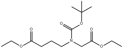 ethyl 4-((tert-butoxycarbonyl)(2-ethoxy-2-oxoethyl)amino)butanoate* 구조식 이미지