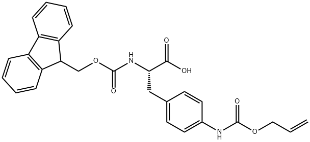 (2S)-2-({[(9H-fluoren-9-yl)methoxy]carbonyl}amino)-3-(4-{[(prop-2-en-1-yloxy)carbonyl]amino}phenyl)propanoic acid 구조식 이미지