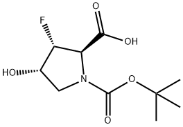 (2R,3R,4S)-1-Boc-3-fluoro-4-hydroxypyrrolidine-2-carboxylic Acid Structure