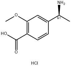 4-((1S)-1-AMINOETHYL)-2-METHOXYBENZOIC ACID HYDROCHLORIDE 구조식 이미지