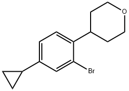 4-(2-bromo-4-cyclopropylphenyl)tetrahydro-2H-pyran 구조식 이미지