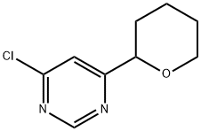 4-chloro-6-(tetrahydro-2H-pyran-2-yl)pyrimidine Structure
