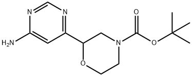 tert-butyl 2-(6-aminopyrimidin-4-yl)morpholine-4-carboxylate Structure