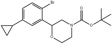 tert-butyl 2-(2-bromo-5-cyclopropylphenyl)morpholine-4-carboxylate Structure
