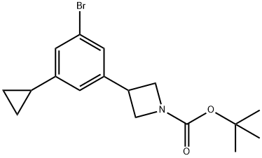 tert-butyl 3-(3-bromo-5-cyclopropylphenyl)azetidine-1-carboxylate 구조식 이미지