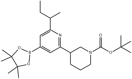 tert-butyl 3-(6-(sec-butyl)-4-(4,4,5,5-tetramethyl-1,3,2-dioxaborolan-2-yl)pyridin-2-yl)piperidine-1-carboxylate Structure