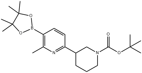 tert-butyl 3-(6-methyl-5-(4,4,5,5-tetramethyl-1,3,2-dioxaborolan-2-yl)pyridin-2-yl)piperidine-1-carboxylate Structure