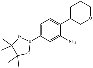 2-(tetrahydro-2H-pyran-3-yl)-5-(4,4,5,5-tetramethyl-1,3,2-dioxaborolan-2-yl)aniline Structure