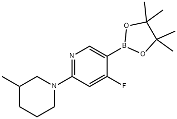 4-Fluoro-2-(3-methylpiperidin-1-yl)pyridine-5-boronic acid pinacol ester 구조식 이미지