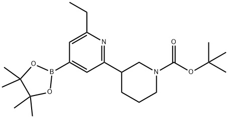 2-Ethyl-6-(N-Boc-piperidin-3-yl)pyridine-4-boronic acid pinacol ester Structure