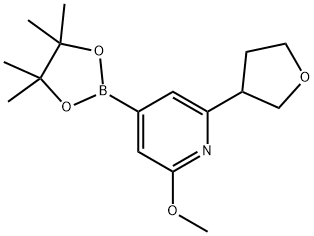 2-methoxy-6-(tetrahydrofuran-3-yl)-4-(4,4,5,5-tetramethyl-1,3,2-dioxaborolan-2-yl)pyridine Structure