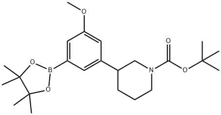 3-(N-Boc-Piperidin-3-yl)-5-methoxyphenylboronic acid pinacol ester Structure