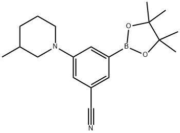 3-(3-methylpiperidin-1-yl)-5-(4,4,5,5-tetramethyl-1,3,2-dioxaborolan-2-yl)benzonitrile Structure