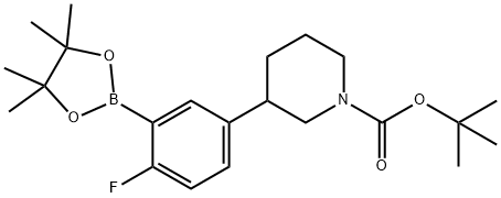 2-Fluoro-5-(N-Boc-piperidin-3-yl)phenylboronic acid pinacol ester Structure