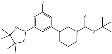 3-(N-Boc-Piperidin-3-yl)-5-chlorophenylboronic acid pinacol ester Structure