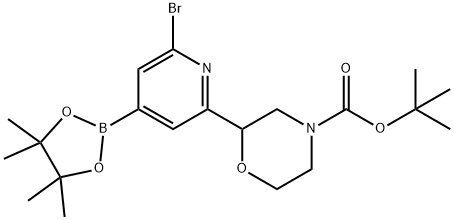 2-Bromo-6-(N-Boc-morpholin-2-yl)pyridine-4-boronic acid pinacol ester Structure