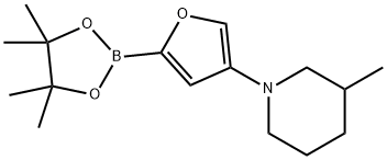 4-(3-Methylpiperidin-1-yl)furan-2-boronic acid pinacol ester 구조식 이미지