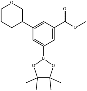 methyl 3-(tetrahydro-2H-pyran-3-yl)-5-(4,4,5,5-tetramethyl-1,3,2-dioxaborolan-2-yl)benzoate Structure