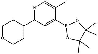 5-methyl-2-(tetrahydro-2H-pyran-4-yl)-4-(4,4,5,5-tetramethyl-1,3,2-dioxaborolan-2-yl)pyridine 구조식 이미지