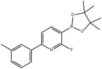 2-Fluoro-6-(3-tolyl)pyridine-3-boronic acid pinacol ester 구조식 이미지