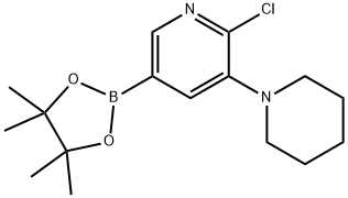 6-Chloro-5-(piperidin-1-yl)pyridine-3-boronic acid pinacol ester Structure