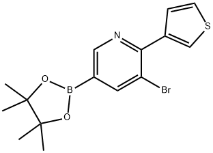 5-Bromo-6-(3-thienyl)pyridine-3-boronic acid pinacol ester Structure