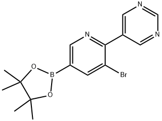 5-Bromo-6-(5-pyrimidyl)pyridine-3-boronic acid pinacol ester 구조식 이미지