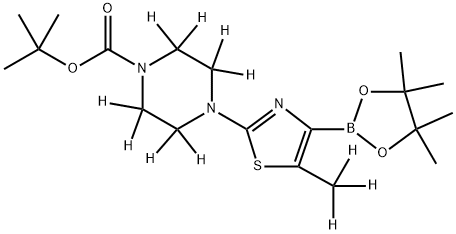 [5-Methyl-2-(N-Boc-piperazin-1-yl)-d11]-thiazole-4-boronic acid pinacol ester 구조식 이미지