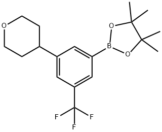 4,4,5,5-tetramethyl-2-(3-(tetrahydro-2H-pyran-4-yl)-5-(trifluoromethyl)phenyl)-1,3,2-dioxaborolane Structure