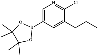 6-Chloro-5-(n-propyl)pyridine-3-boronic acid pinacol ester 구조식 이미지