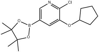 6-Chloro-5-(cyclopentoxy)pyridine-3-boronic acid pinacol ester 구조식 이미지