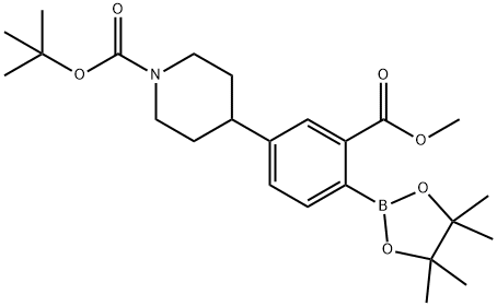 tert-butyl 4-(3-(methoxycarbonyl)-4-(4,4,5,5-tetramethyl-1,3,2-dioxaborolan-2-yl)phenyl)piperidine-1-carboxylate Structure