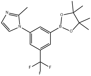 2-methyl-1-(3-(4,4,5,5-tetramethyl-1,3,2-dioxaborolan-2-yl)-5-(trifluoromethyl)phenyl)-1H-imidazole Structure