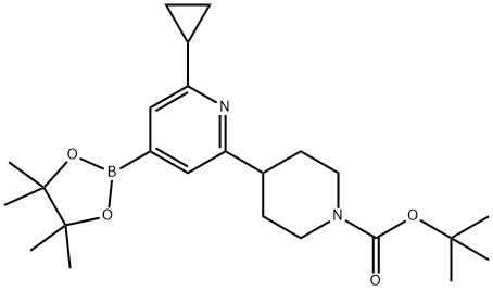 tert-butyl 4-(6-cyclopropyl-4-(4,4,5,5-tetramethyl-1,3,2-dioxaborolan-2-yl)pyridin-2-yl)piperidine-1-carboxylate Structure