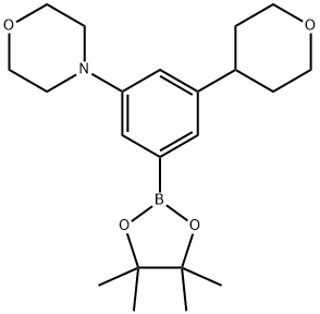 4-(3-(tetrahydro-2H-pyran-4-yl)-5-(4,4,5,5-tetramethyl-1,3,2-dioxaborolan-2-yl)phenyl)morpholine Structure