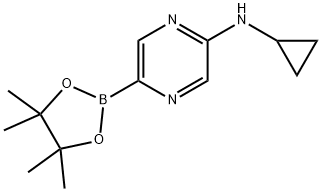 5-(Cyclopropylamino)pyrazine-2-boronic acid pinacol ester Structure