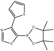 4-(2-Thienyl)thiazole-5-boronic acid pinacol ester 구조식 이미지