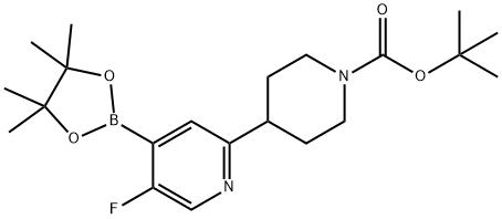 tert-butyl 4-(5-fluoro-4-(4,4,5,5-tetramethyl-1,3,2-dioxaborolan-2-yl)pyridin-2-yl)piperidine-1-carboxylate Structure