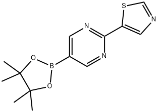 5-(5-(4,4,5,5-tetramethyl-1,3,2-dioxaborolan-2-yl)pyrimidin-2-yl)thiazole Structure