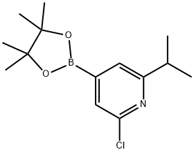 2-chloro-6-isopropyl-4-(4,4,5,5-tetramethyl-1,3,2-dioxaborolan-2-yl)pyridine 구조식 이미지