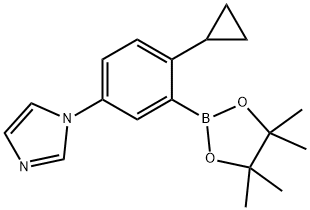 2-Cyclopropyl-5-(imidazol-1-yl)phenylboronic acid pinacol ester Structure