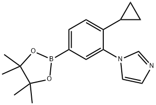 4-Cyclopropyl-3-(1H-imidazol-1-yl)phenylboronic acid pinacol ester 구조식 이미지