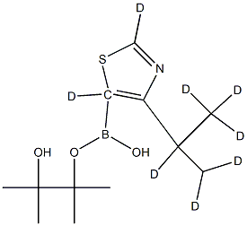 [4-(iso-Propyl)thiazole-d8]-5-boronic acid pinacol ester 구조식 이미지