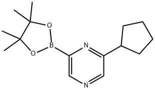 2-cyclopentyl-6-(4,4,5,5-tetramethyl-1,3,2-dioxaborolan-2-yl)pyrazine 구조식 이미지