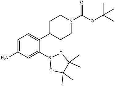 tert-butyl 4-(4-amino-2-(4,4,5,5-tetramethyl-1,3,2-dioxaborolan-2-yl)phenyl)piperidine-1-carboxylate Structure