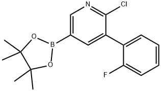 6-Chloro-5-(2-fluorophenyl)pyridine-3-boronic acid pinacol ester 구조식 이미지