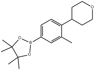 4,4,5,5-tetramethyl-2-(3-methyl-4-(tetrahydro-2H-pyran-4-yl)phenyl)-1,3,2-dioxaborolane Structure