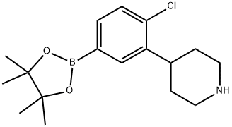 4-(2-chloro-5-(4,4,5,5-tetramethyl-1,3,2-dioxaborolan-2-yl)phenyl)piperidine Structure